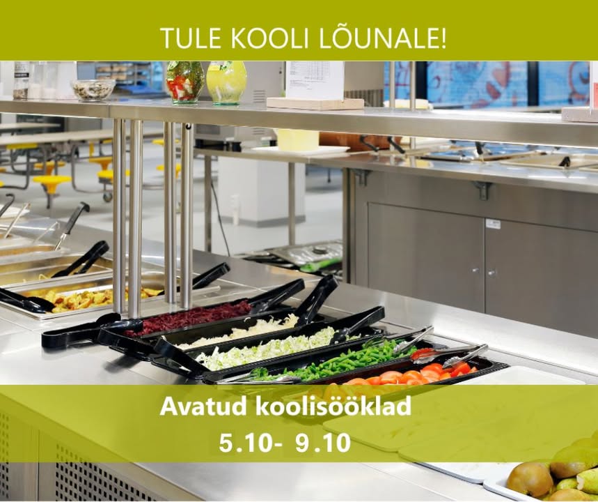 Avatud koolisööklate nädal. Tulge kooli lõunale! 🍽️ 🗓️ Toimumise aeg: 05.10-09.10 ⏰ Kell 12.15-13.30 💲…